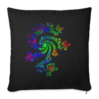 Fraktal Farbenfroh - Sofakissenbezug 45 x 45 cm - Schwarz - Vorne