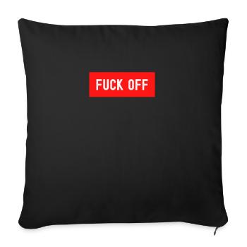 FUCK OFF RED - Sofa pillowcase 17,3'' x 17,3'' (45 x 45 cm) - black - Front