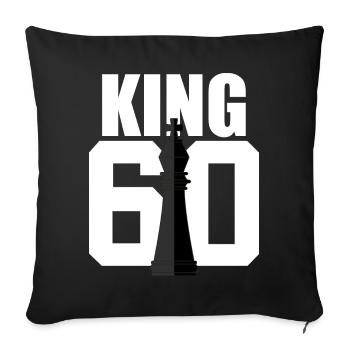 60TH BIRTHDAY CHESS KING - Sofa pillowcase 17,3'' x 17,3'' (45 x 45 cm) - black - Front