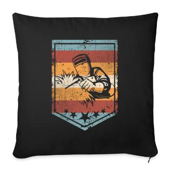 Soudure - Housse de coussin décorative 45 x 45 cm - noir - Devant