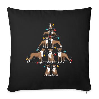 Chemise de chien Boxer de Noël - Housse de coussin décorative 45 x 45 cm - noir - Devant