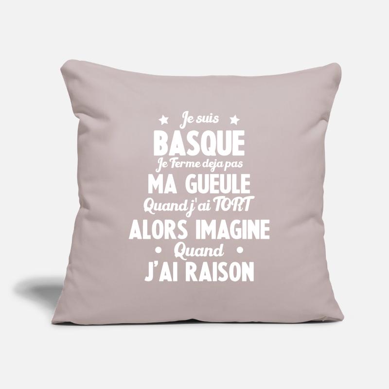 Je suis Basque - Je ferme pas ma gueule Housse de coussin décorative 45 x 45 cm