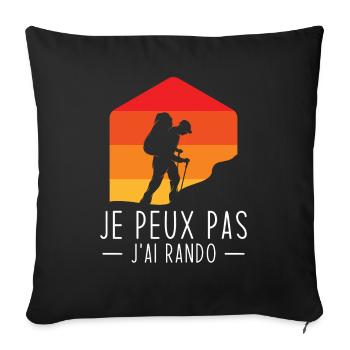 J'peux Pas J'ai Rando - Housse de coussin décorative 45 x 45 cm - noir - Devant