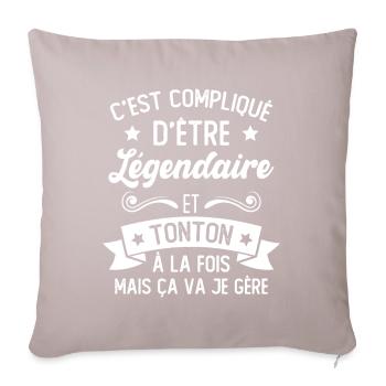 Légendaire et Tonton Humour Cadeau Pour Tonton - Housse de coussin décorative 45 x 45 cm - taupe clair - Devant