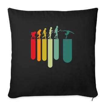 Évolution Gymnastique - Housse de coussin décorative 45 x 45 cm - noir - Devant