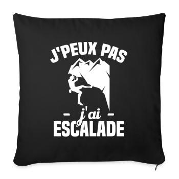 J'peux pas j'ai escalade - Housse de coussin décorative 45 x 45 cm - noir - Devant
