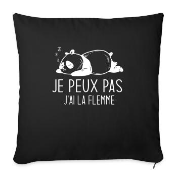 Je Peux Pas J'ai La Flemme - Housse de coussin décorative 45 x 45 cm - noir - Devant