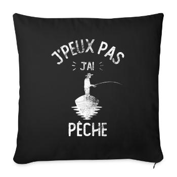J'peux pas j'ai pêche - Housse de coussin décorative 45 x 45 cm - noir - Devant