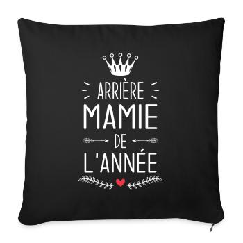 Arrière Mamie De L'année Cadeau Grand mère - Housse de coussin décorative 45 x 45 cm - noir - Devant
