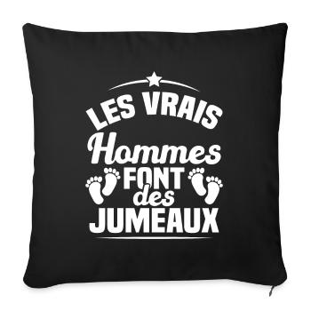 Les vrais hommes font des jumeaux - Housse de coussin décorative 45 x 45 cm - noir - Devant