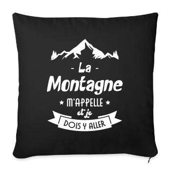La montagne m'appelle et je dois y aller - Housse de coussin décorative 45 x 45 cm - noir - Devant