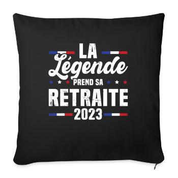 La Légende Prend Sa Retraite 2023 Cadeau - Housse de coussin décorative 45 x 45 cm - noir - Devant