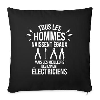 Les Meilleurs Hommes Deviennent Électriciens - Housse de coussin décorative 45 x 45 cm - noir - Devant
