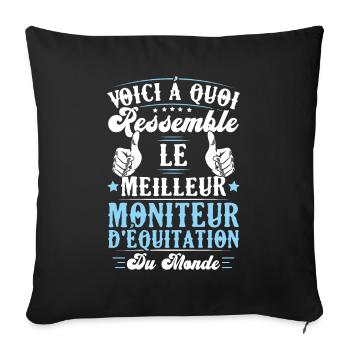 Le meilleur moniteur d'équitation du monde - Housse de coussin décorative 45 x 45 cm - noir - Devant