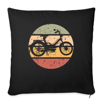Moped Moped Moped Rider - Sofa pillowcase 17,3'' x 17,3'' (45 x 45 cm) - black - Front