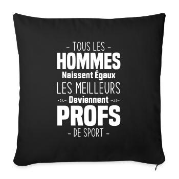 Les meilleurs hommes deviennent profs de sport - Housse de coussin décorative 45 x 45 cm - noir - Devant