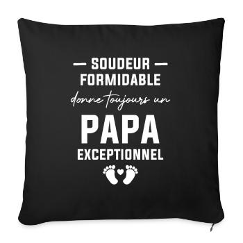 Soudeur formidable et un papa exceptionnel - Housse de coussin décorative 45 x 45 cm - noir - Devant