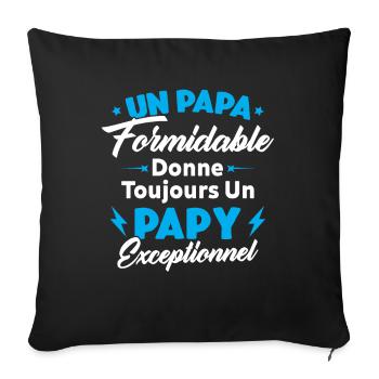 Cadeau pour grand-père - Un papy exceptionnel - Housse de coussin décorative 45 x 45 cm - noir - Devant