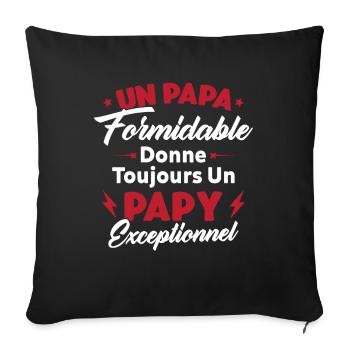 Cadeau pour grand-père - Un papy exceptionnel - Housse de coussin décorative 45 x 45 cm - noir - Devant