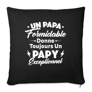 Cadeau pour grand-père - Un papy exceptionnel - Housse de coussin décorative 45 x 45 cm - noir - Devant