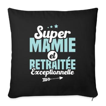 Super mamie et retraitée exceptionnelle - Housse de coussin décorative 45 x 45 cm - noir - Devant