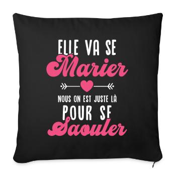 Elle va se marier - Housse de coussin décorative 45 x 45 cm - noir - Devant