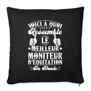Le meilleur moniteur d'équitation du monde - Housse de coussin décorative 45 x 45 cm - noir - Devant