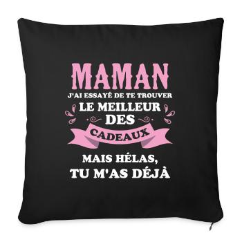 Maman j'ai essayé de te trouver Le meilleur cadeau - Housse de coussin décorative 45 x 45 cm - noir - Devant