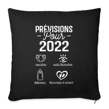 2022 Annonce Grossesse Papa Annonces Grossesse - Housse de coussin décorative 45 x 45 cm - noir - Devant