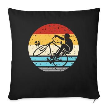 Radball rétro - Housse de coussin décorative 45 x 45 cm - noir - Devant