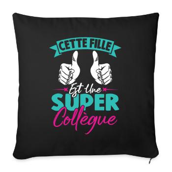Cette Fille Est Une Super Collègue - Housse de coussin décorative 45 x 45 cm - noir - Devant