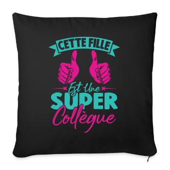 Cette Fille Est Une Super Collègue - Housse de coussin décorative 45 x 45 cm - noir - Devant