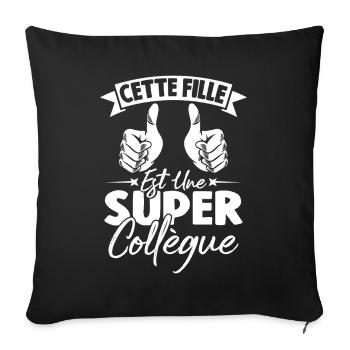 Cette Fille Est Une Super Collègue - Housse de coussin décorative 45 x 45 cm - noir - Devant