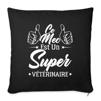 Ce Mec Est Un Super Vétérinaire - Housse de coussin décorative 45 x 45 cm - noir - Devant