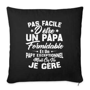 Un papa formidable et un papy exceptionnel - Housse de coussin décorative 45 x 45 cm - noir - Devant