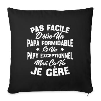 Un papa formidable et un papy exceptionnel - Housse de coussin décorative 45 x 45 cm - noir - Devant