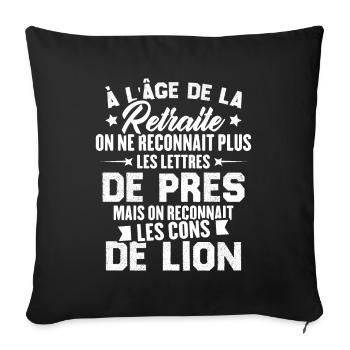 Cadeau D'humour Pour Les Retraités - Housse de coussin décorative 45 x 45 cm - noir - Devant