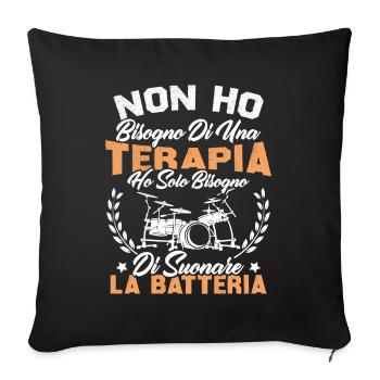 J'ai juste besoin de jouer de la batterie - Housse de coussin décorative 45 x 45 cm - noir - Devant