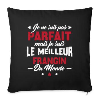 Pas parfait mais le meilleur frangin du monde - Housse de coussin décorative 45 x 45 cm - noir - Devant