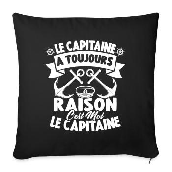 Le Capitaine A Toujours Raison C'est Moi Capitaine - Housse de coussin décorative 45 x 45 cm - noir - Devant
