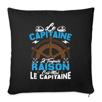 Le Capitaine A Toujours Raison C'est Moi Capitaine - Housse de coussin décorative 45 x 45 cm - noir - Devant