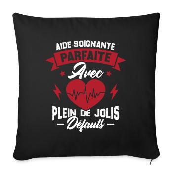 Aide soignante parfaite, Cadeau Aide soignante - Housse de coussin décorative 45 x 45 cm - noir - Devant
