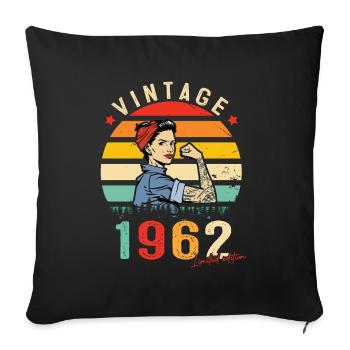 1962 Vintage Édition limitée Cadeau Femmes - Housse de coussin décorative 45 x 45 cm - noir - Devant