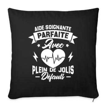 Aide soignante parfaite, Cadeau Aide soignante - Housse de coussin décorative 45 x 45 cm - noir - Devant