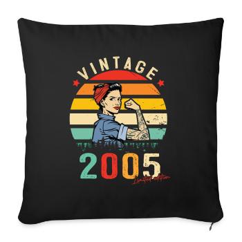 2005 Vintage Édition limitée Cadeau Femmes - Housse de coussin décorative 45 x 45 cm - noir - Devant