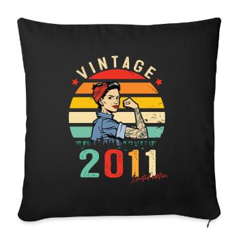 2011 Vintage Édition limitée Cadeau Femmes - Housse de coussin décorative 45 x 45 cm - noir - Devant