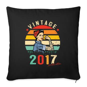 2017 Vintage Édition limitée Cadeau Femmes - Housse de coussin décorative 45 x 45 cm - noir - Devant