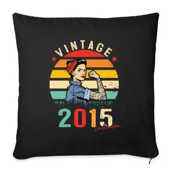 2015 Vintage Édition limitée Cadeau Femmes - Housse de coussin décorative 45 x 45 cm - noir - Devant