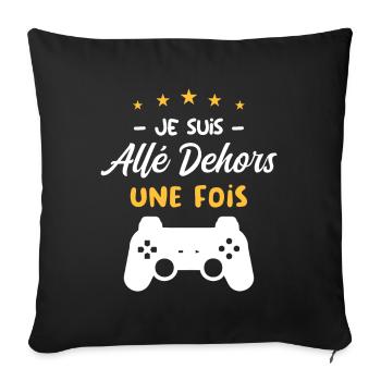 Je Suis Allé Dehors Une Fois - Housse de coussin décorative 45 x 45 cm - noir - Devant