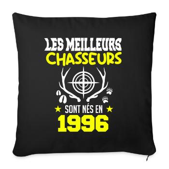 Anniversaire chasseur Née en 1996 - Housse de coussin décorative 45 x 45 cm - noir - Devant